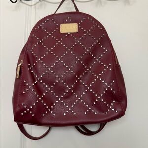 Studded Burgundy Backpack